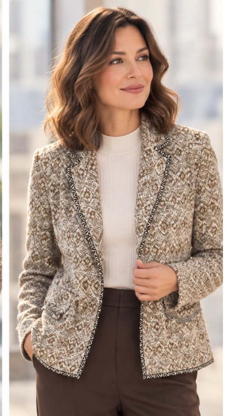 SATURDAY SUNDAY Open Knit Paracas Sweater Jacket Blazer Academia Business SMALL